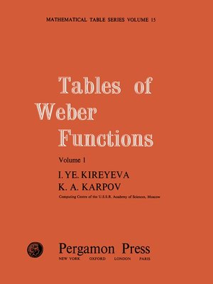 cover image of Mathematical Tables Series, Volume 1